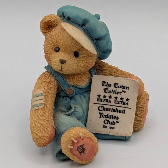 Cherished Teddies Cub E. Bear (CT001) 1995, Symbol of Membership Figurine - Picture 1 of 10